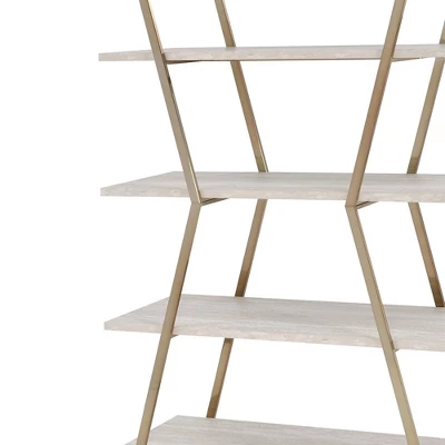 72" Favian 5 Shelf Display Bookcase Champagne - MiBasics - Image 2