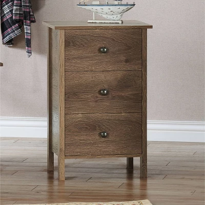Cecilia 3 Drawer Nightstand Walnut - MiBasics