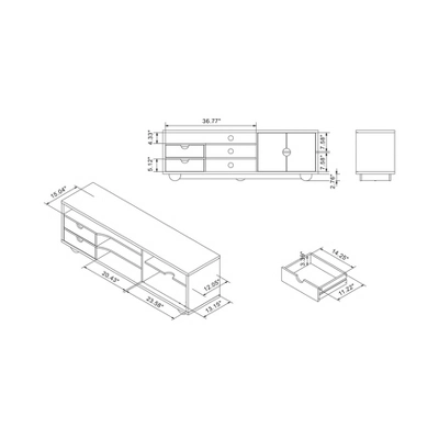 Jubu Open Shelf TV Stand For TVs Up To 60" Wenge - MiBasics - Image 6