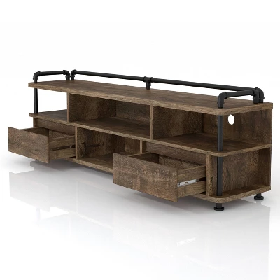 3pc Nanum Entertainment Console For TVs Up To 78" Reclaimed Oak - MiBasics - Image 2