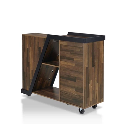 Blackjack 5 Bottle Mobile Wine Cabinet Light Hickory - MiBasics - Image 7