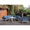 Sitgreaves Metal Patio Sectional White/Blue - MiBasics