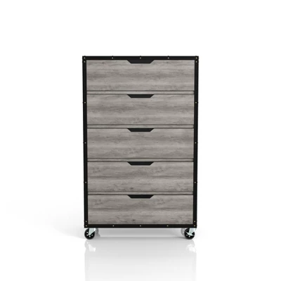 Mara Lavista Mobile 5 Drawers Chest Vintage Gray Oak - MiBasics - Image 10