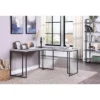 Marga L-Shape Desk With USB Port And Power Plug-In Gray - MiBasics