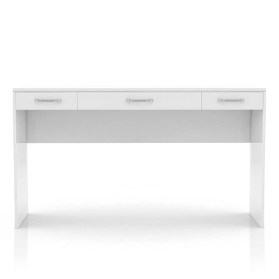 2pc Grayde 3 Drawer Vanity Table And Mirror Set With Bulbs And USB Ports Luminous White - MiBasics - Image 6