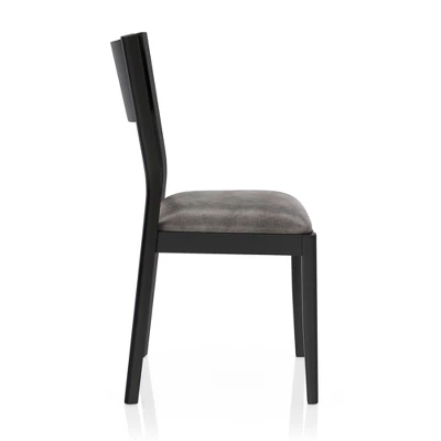 7pc Bernst Mid-Century Modern Dining Table Set Antique Oak/Black/Gray - MiBasics - Image 8