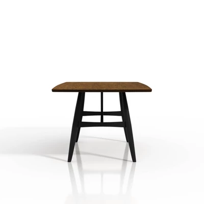 71" Bernst Mid-Century Modern Rectangle Dining Table Antique Oak/Black - MiBasics - Image 5