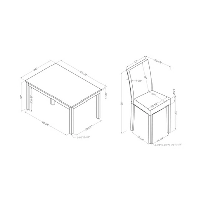 5pc Kellum Marble Top Dining Set White/Gray - MiBasics - Image 5