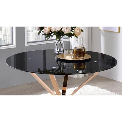 Kenlina Round Dining Table With Glass Top - MiBasics - Image 2