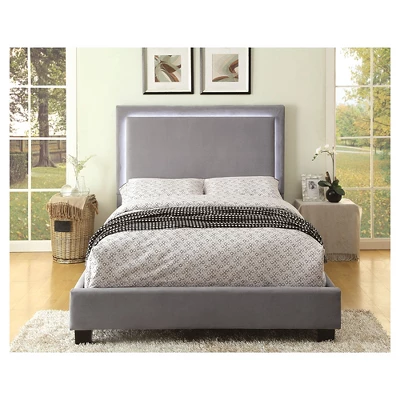 Shanelle Modern Fabric Platform Bed With Led Trim - MiBasics - Image 2
