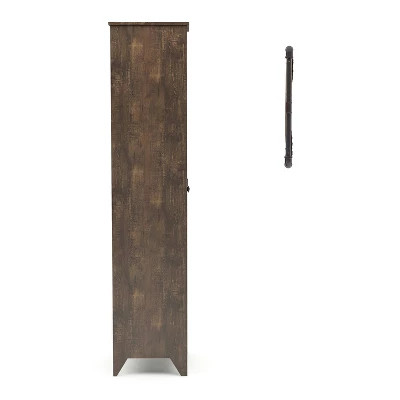 2pc Doney Armoire And Led Mirror Set Reclaimed Oak - MiBasics - Image 3