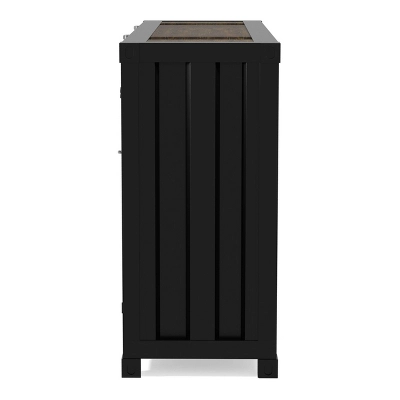 Murka 2 Open Shelf Console Table Sand Black Powder Coating - MiBasics - Image 3