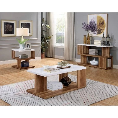 Chetwood Open Shelf Sofa Table White - MiBasics - Image 2