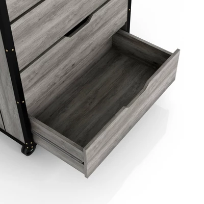 Mara Lavista Mobile 5 Drawers Chest Vintage Gray Oak - MiBasics - Image 12