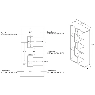 73" Sinekar Versatile Fit Bookcase - MiBasics - Image 8