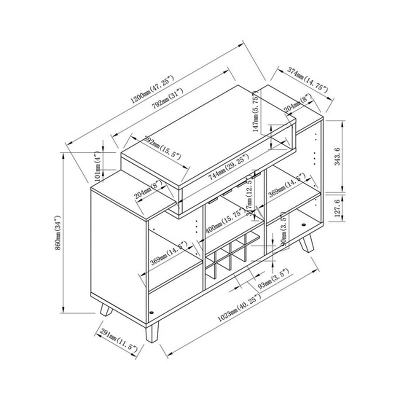 Dorfella 2 Open Shelf Buffet Red Cocoa - MiBasics - Image 4
