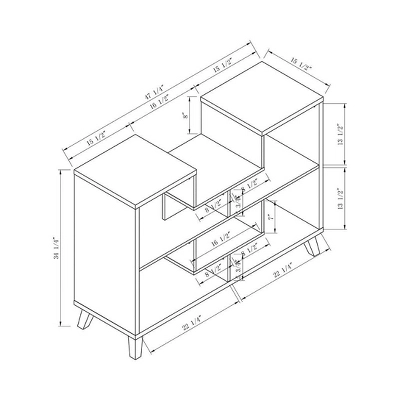 Alitano 6 Shelf Console Table White - MiBasics - Image 4
