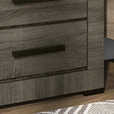 Roxava Contemporary 2 Drawer Nightstand Gray - MiBasics - Image 2