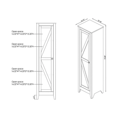 70.86" Doney 4 Shelf Bookcase Oak - MiBasics - Image 9