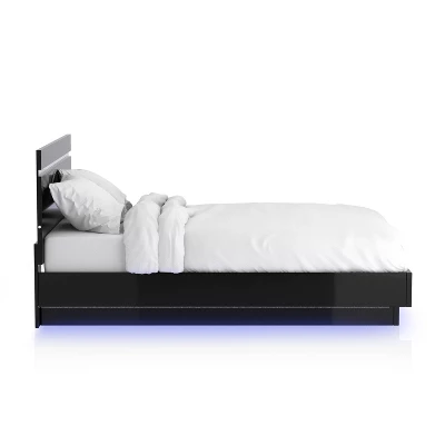 Cavatao Platform Bed With Led Light Black/Chrome - MiBasics - Image 3