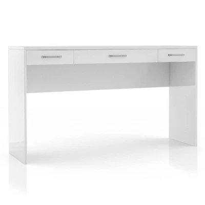 2pc Grayde 3 Drawer Vanity Table And Mirror Set With Led Trim And USB Ports - Luminous White - MiBasics - Image 5