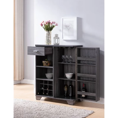 Ereth Modern Wine Bar Cabinet Dark Gray - MiBasics - Image 6