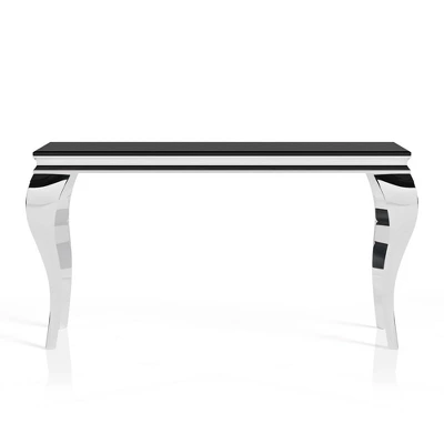Forge Glam Glass Top Sofa Table Black/Silver - MiBasics - Image 4
