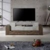 Lums TV Stand For TVs Up To 80" Cement/Reclaimed Oak - MiBasics