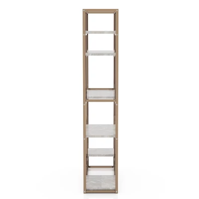 70.25" Amstil 6 Shelf Display Bookcase Champagne - MiBasics - Image 3
