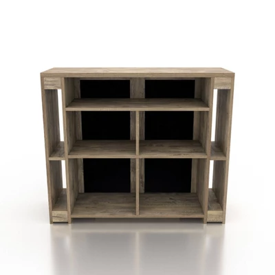 47.2" Geisert Farmhouse 9 Shelf Bar Table Weathered Oak - MiBasics - Image 7