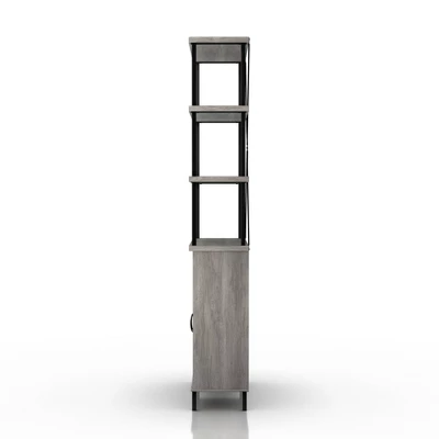 73.6" Skamania Rustic Bookcase Vintage Gray Oak - MiBasics - Image 6