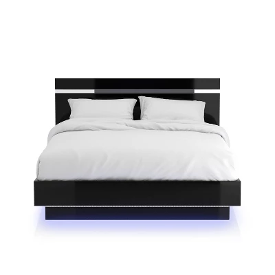 Cavatao Platform Bed With Led Light Black/Chrome - MiBasics - Image 4