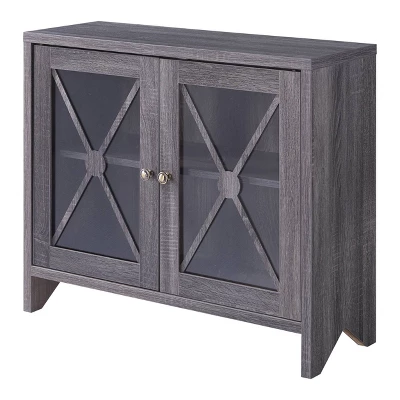 Yanga 1 Shelf Accent Cabinet Distressed Gray - MiBasics - Image 3