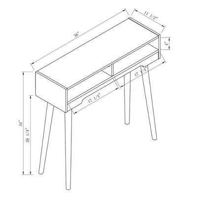 Carex Console Table Walnut Oak - MiBasics - Image 4