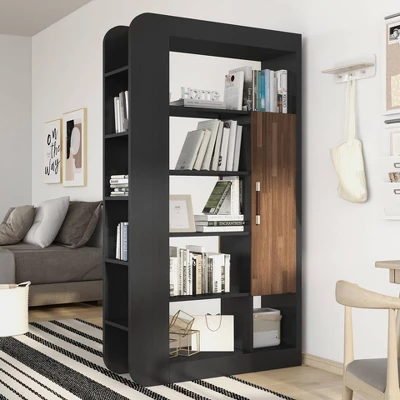 70.87" Triaga Multi Shelf Bookcase Black - MiBasics