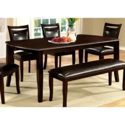 Burton Rounded Wooden Extendable Dining Table Espresso - MiBasics