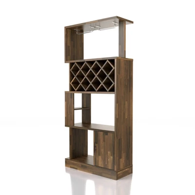 Wellster Wine Cabinet For 11 Wine Bottles And Stemware Rack - MiBasics - Image 4