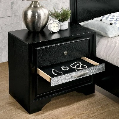 Oak Creek 3 Drawer Nightstand Black - MiBasics - Image 2