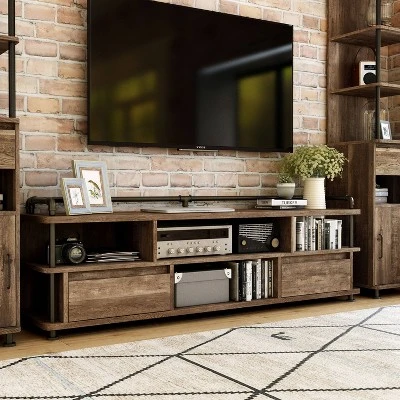 3pc Nanum Entertainment Console For TVs Up To 78" Reclaimed Oak - MiBasics - Image 7