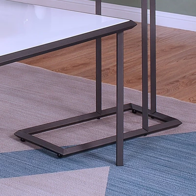 Inlissa 2 Open Shelf Console Table Gun Metal/White High Gloss - MiBasics - Image 5