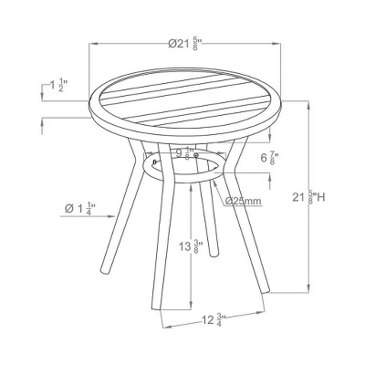 Arna Outdoor Side Table - Natural - MiBasics - Image 3