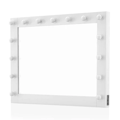 2pc Grayde 3 Drawer Vanity Table And Mirror Set With Bulbs And USB Ports Luminous White - MiBasics - Image 9