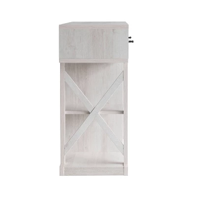 Ialani 2 Drawer Buffet Wine Cabinet White Oak - MiBasics - Image 5