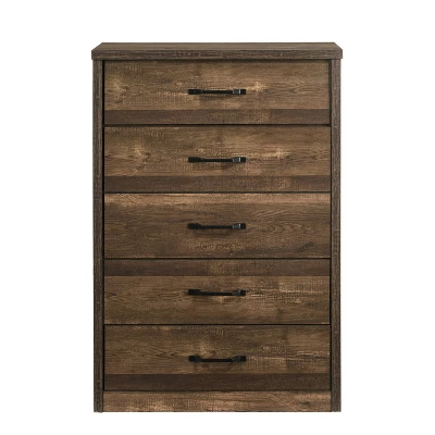 Culver Rustic 5 Drawer Chest Walnut - MiBasics - Image 2