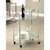 Derria Oval Mirrored Metal Frame Serving Cart - Furniture Of America