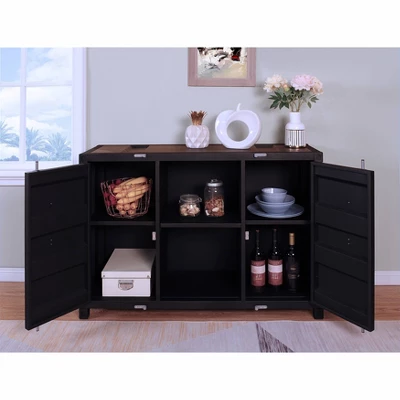 Murka 2 Open Shelf Console Table Sand Black Powder Coating - MiBasics - Image 4