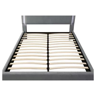 Shanelle Modern Fabric Platform Bed With Led Trim - MiBasics - Image 4