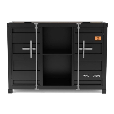 Murka 2 Open Shelf Console Table Sand Black Powder Coating - MiBasics - Image 2