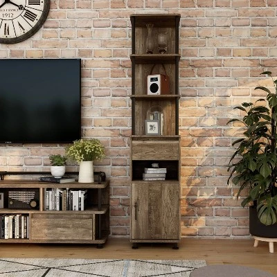 3pc Nanum Entertainment Console For TVs Up To 78" Reclaimed Oak - MiBasics - Image 10