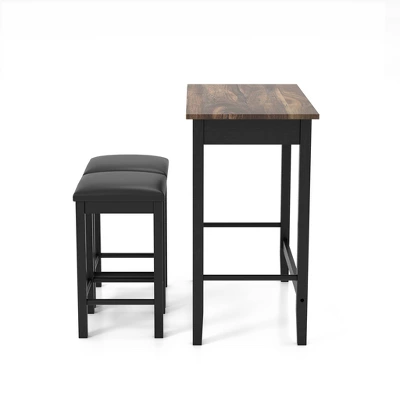 3pc Caton Counter Height Dining Set Black - MiBasics - Image 2